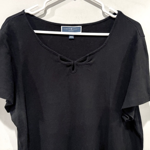 Karen Scott Women’s Sport Black Short Sleeve Dress Size L NWOT - Picture 3 of 10